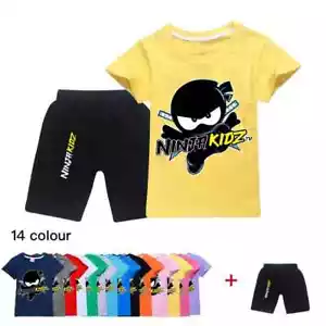 Game NINJA KIDZ Costume Baby Girls Summer Clothes Kids Cartoon Sports Suit - Picture 1 of 31