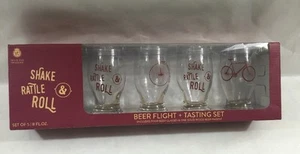 Wild Eye Designs Beer Flight Tasting Set w/Paddle & 4-8oz Glasses - Picture 1 of 4