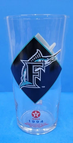 1994 Florida Marlins Baseball Drinking Pint Beer Glass Texaco Promotion MLB Cover