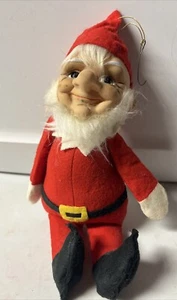 Vintage Kamar Christmas Santa Elf Rubber Face Ornament 10" Japan 1967 - Picture 1 of 6