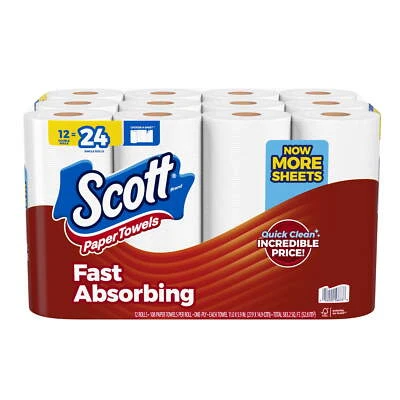 Scott Paper Towels, Choose-A-Sheet, 12 Double Rolls - Image 1 of 4
