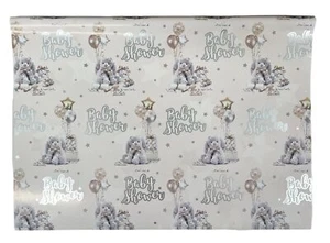 Unisex Baby Shower Gift Wrapping Paper - 1 Sheet & 1 Matching Tag - Picture 1 of 1