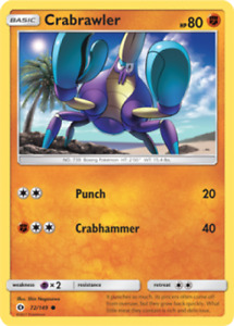 1x Crabrawler 72/149  Sun & Moon Pokemon TCG Card NM