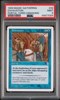 MTG Portal 3 Kingdoms (English) EXHAUSTION PSA 9 (Mint) - Image 1 of 2