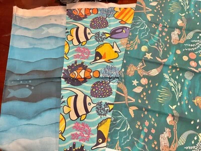 spoonflower fat quarter ocean themed cotton - image 1 of 4