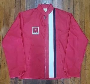Vintage Cap'n jac Action Racing Jacket Mens S Red Pontiac Striped Bomber 70s - Picture 1 of 6