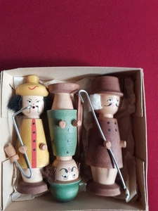 3 kleine schön gedrechselte Hirten, Erzgebirge, sehr dekorativ, - Bild 1 von 1