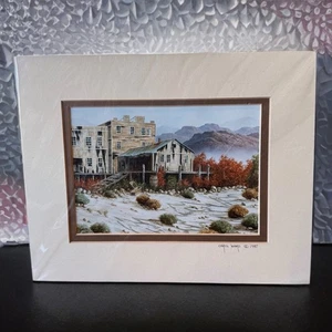 Ghost Town Carol Ward 1987 Signed 3/100 Ltd Ed Western Scene Print Matted 8x10 - Picture 1 of 5