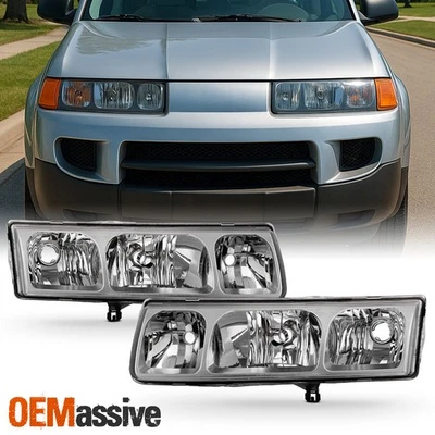 Par de faros cromados para Saturn Vue 2002-2004 carcasa conductor - lado pasajero Foto 1 de 4