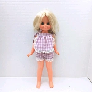 Vintage 1969 Ideal Velvet Crissy Family wachsende Haare Puppe 15" lila Gingham Outfit - Bild 1 von 7