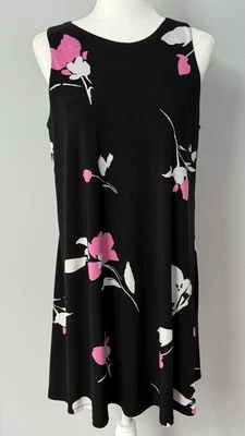 Lauren Ralph Lauren Women’s Size 14 Petite  Sleeveless Dress Black Pink Floral - Image 1 of 4