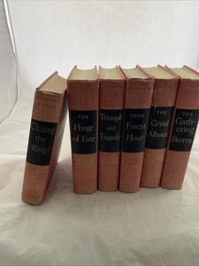 The Second World War by Winston Churchill Complete Set of 6 1950s WWII WW2 - Imagen 1 de 14