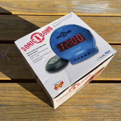 Sonic Bomb Alarm Clock Bed Shaking Alarm Clock  Extremely Loud Alarm Clock BLACK - Image 1 of 3