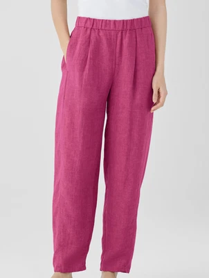 Nuevo con etiquetas $188 Pantalón Eileen Fisher Geranio Lino Orgánico Lavado Delave Linterna 1X Foto 1 de 3