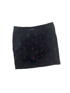 British Khaki Womens Mini Chino Skirt Navy Seahorse Embroidered Nautical 10 - Picture 1 of 5