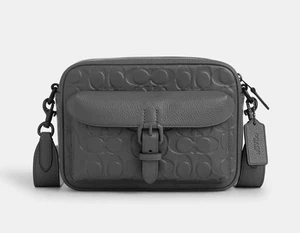 Coach Outlet Warner Crossbody Bag Signature Leather CAJ83 1JCHR Charcoal - Picture 1 of 5