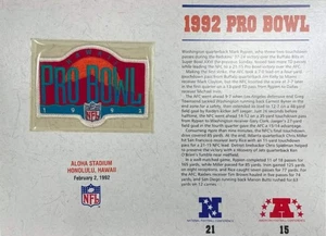 1992 NFL Pro Bowl Willabee & Ward Stat Card Patch - Picture 1 of 2