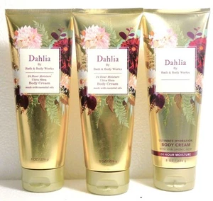 3 Bath & Body Works DAHLIA Ultra Shea Body Cream Lotion 8 oz Original Issue - Picture 1 of 2