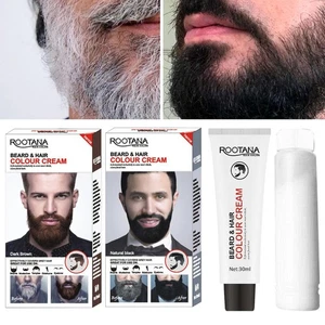Mens Instant Hair Dye Black Beard Shampoo - 60ML Natural Beard Coloring Blacken - Picture 1 of 14
