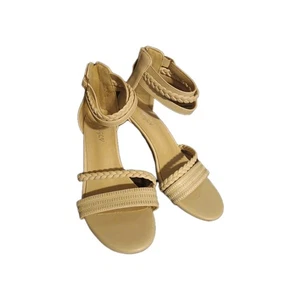 Ladies Stacked Heel Xianglv Pale Pink Sandal Size 8 39 Eur Zip Heel - Picture 1 of 6