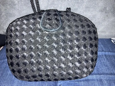 Tawanny Crossbody Clamshell Purse Black Textured Boho Vintage - Image 1 of 4