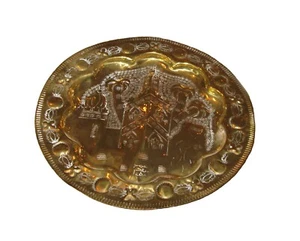  Vintage Moroccan hammered brass wall plate, Moroccan wall hanging brass plate - Bild 1 von 3