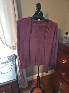 Girls Mudd Cardigan With Hood Plum Size 14 Kangaroo Pockets Cute!! - Picture 1 of 5