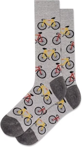 Hot Sox Men's Bicycles Crew Socks 1 Pair, Grey Heather, Men's 10-13 Shoe - Picture 1 of 1