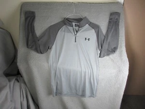 Under Armour Sweater Kids Small Gray Colorblock Heatgear Lighweight - Picture 1 of 11