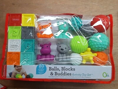 Baby Toys - Sensory Ball, Blocks and Buddies 20pc Set Infantino - 0M+