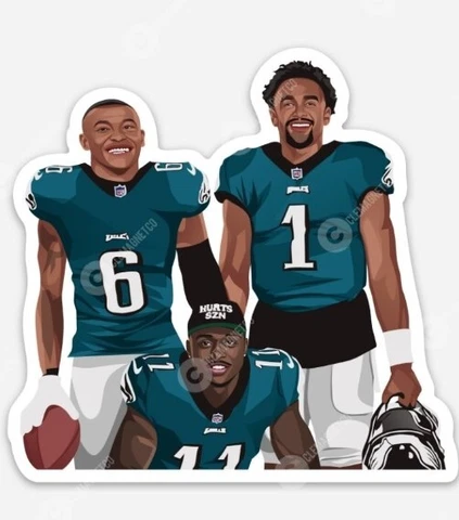 Jalen Hurts Devonta Smith AJ Brown MAGNET - Philadelphia Eagles Philly Cover