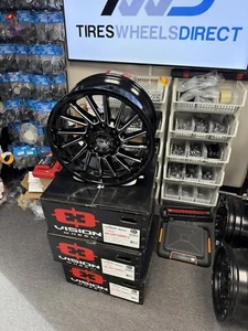 Set 4 20" Vision 306 Rapier Gloss Black Milled Spoke 20x9 Wheels 8x6.5 12mm Rims - Picture 1 of 11