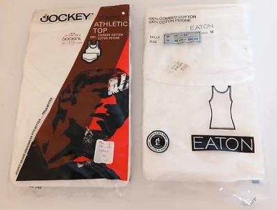 Vintage JOCKEY Athletic Top and EATON Men's Jersey Size Medium Lot Cotton RARE - Image 1 of 4
