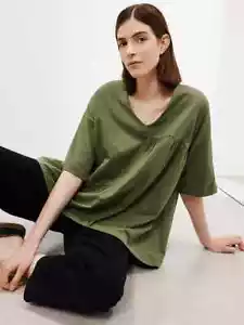 Kin Cotton Asymmetric T-Shirt, Ivy Green Size S John Lewis RRP £25.00 CA780 - Picture 1 of 16