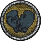 Boxer Aufnäher Muay Thai Boxing Patch Throat Punch, Kampfsport Sticker 75x75mm
