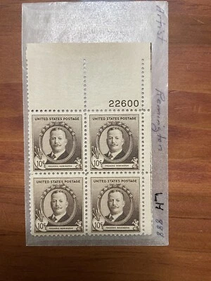 US Scott #888, Plate Block #22600 1940 Remington 10c FVF MNH Upper Right - Image 1 of 2