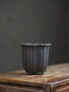 8.27in Chinese Collection Classical Artisa Making Refine Petal Bonsai Flower Pot - Picture 1 of 6