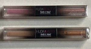 Huda Beauty Matte Metal Melted Shadows Faux Fur/Bamboo Hoops & Wednesday/ Fro-Yo - Picture 1 of 5