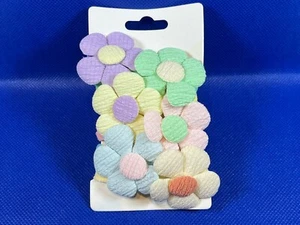 Girls Adorable Multi Color Flower Fabric Hair Tie Scrunchie Set Of 6 - Picture 1 of 3