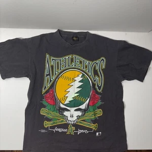 1994 Vintage Oakland Athletics X Grateful Dead MLB T-Shirt Changes Tag RARE DS - Picture 1 of 8