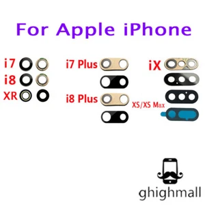 Back Rear Camera Lens Glass Cover Adhesive Sticker for iPhone 7 8 Plus X XS Max - Picture 1 of 9