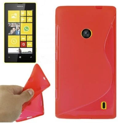 Custodia Protettiva TPU Case per Cellulare Nokia Lumia 520 Rosso - Immagine 1 di 2