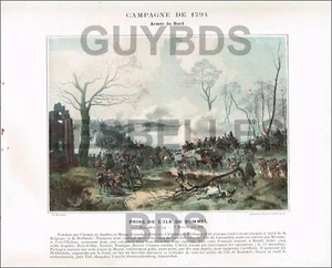 TYPOGRAVURE XIXe ARMéE  1794 PRISE de L'ILE de BOMEL - Picture 1 of 1