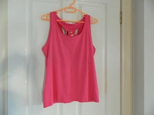 New T30 Women Sport Activewear Tank Top Strappy Shoulder Pink Size 14 - Picture 1 of 4