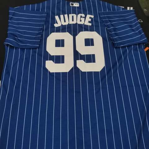 Aaron Judge #99 New York Yankees Throwback Blue Stripe Jersey Cover