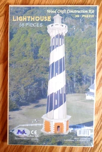 NEW  Wood Craft Construction Kit 3D Wooden Puzzle 58 Pieces Lighthouse  Ages 7+ - Picture 1 of 3