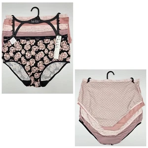 NICOLE MILLER 5 pezzi donna più 1 x 2 x slip microfibra mutandine panna beige nero - Foto 1 di 5