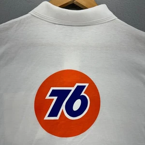 VTG 76 Union Oil Proline Sport Polo Shirt Mens L Gas Station White Retro 90s - Picture 1 of 9
