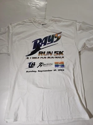 Camiseta 1999 Devil Rays Run 5K Fun Run Lg San Petersburgo Vintage Carrera Deadstock Foto 1 de 4