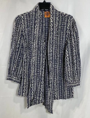 Tory Burch 女式蓝色图案衬衫 6 码 — 第 1/4 张图片